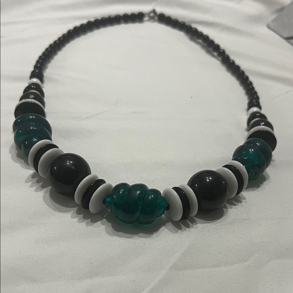 Vintage Czech Bohemian Glass & Plastic Multi-Colored Beads Necklace